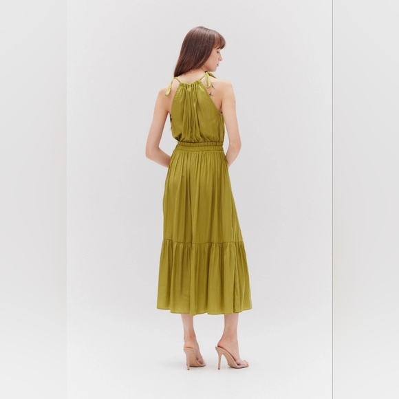 Elegant Olive Green Midi Dress - Picture 6 of 6